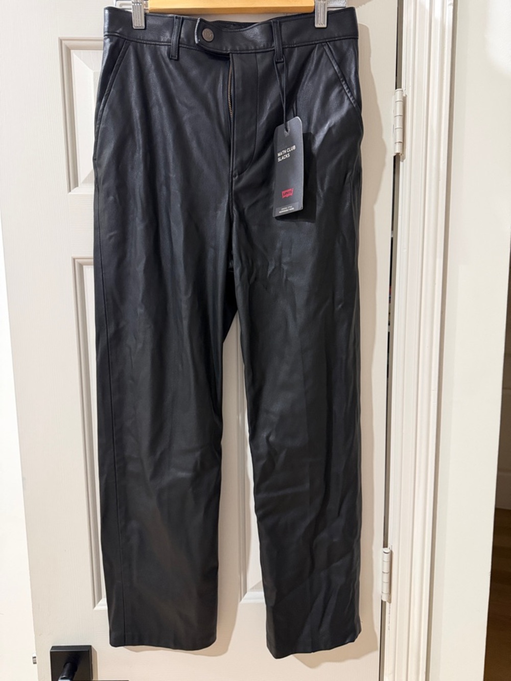 Levi's Black Faux Leather Straight-Leg Pants